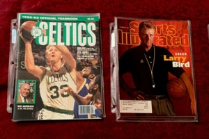 1992-93 BOSTON CELTICS Official Yearbook RED AUERBACH LARRY BIRD + Bird SI - Picture 1 of 2