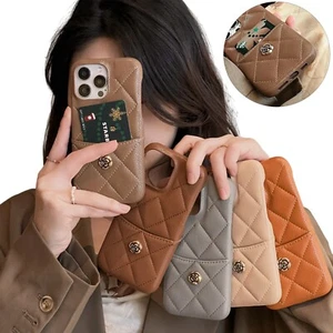 Card Holder PU Leather Phone Case For iPhone 16 Pro Max 15 14 Plus 13 Pro Max - Picture 1 of 14