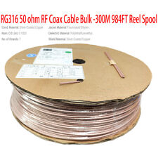 300M 984FT RG316 RF Coax Cable M17/113- High Temperature Coaxial wire SPOOL REEL