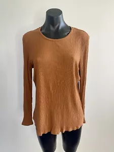 WITCHERY Long Sleeve Rib Women’s Top Terracotta Size XL - Picture 1 of 6