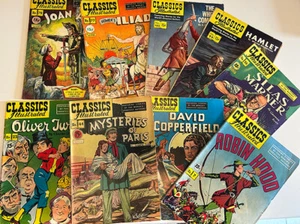 LOT OF 9 CLASSICS ILLUSTRATED COMICS NO. 7, 23, 44, 48, 55, 77, 78, 99, 102 - Picture 1 of 10