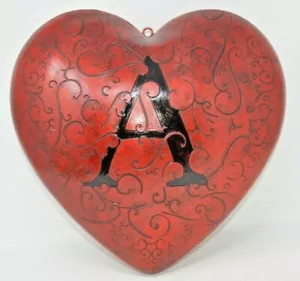 Rare Apothic Wine Red Heart Ceramic Letter A Heart Wall Hanging Decorations - Picture 1 of 3