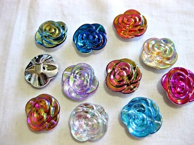 5 große Jacken-,Mantel-Knöpfe Rosen Blumen Ösenknöpfe 35mm  K207E - Bild 1 von 4