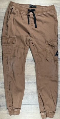 Pantalones Jogger Carga Vintage Y2K Rocawear Bordados Marrón Cordón Talla M Foto 1 de 4