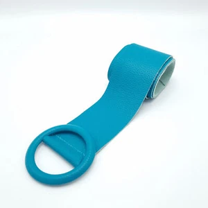 Breiter Gurtgürtel türkisblau weiches Leder - Bild 1 von 6