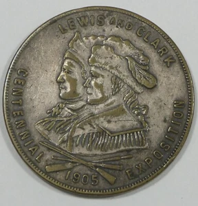 1905 Lewis & Clark Expo Portland O Argento cosiddetto dollaro EXTRA FINE HK-328A - Foto 1 di 4