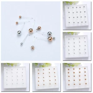 Gold Plated Silver Single Ball Stud Sleeper Earring 2mm,3mm Or 4mm New Stylish - Picture 1 of 30
