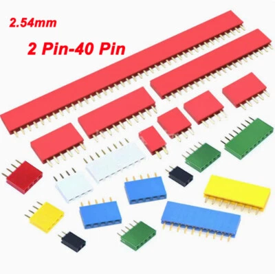 2.54mm Breakaway Female Header Pin 1 x 2 - 40 Pin for PCB Breadboard Single Row - Image 1 of 4