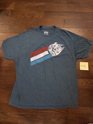 Camisa Star Wars Halcón Milenario Para Hombre 2XL Azul Gráfico Camiseta XXL Camiseta #16 Foto 1 de 4