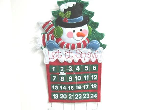 Calendario Avvento Natale Feltro Bucilla Lascia che Nevichi Kit Fatto a Mano Pupazzo di Neve 15 x 24" - Foto 1 di 7