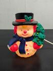 Vtg Plastic Electric Light-Up Snowman Top Hat 7 1/2? Unbranded Old Syle Plug-in