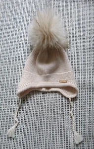Sombrero Bobble Babies Beige Angora Pompón Individual Borla Edad 3 - 12 Meses NUEVO - Imagen 1 de 3
