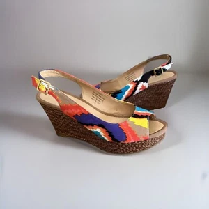 mootsies tootsies moliker women’s sz 10 wedges sandals espadrille woven heels - Picture 1 of 8