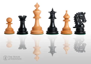 The Preston Luxury Chess Set - Pieces Only - 4.4" King - Genuine Ebony - Picture 1 of 12