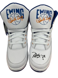 PATRICK EWING SIGNED SNEAKERS 11.5 KNICKS AUTHENTIC AUTOGRAPH BECKETT WITNESS - Picture 1 of 11