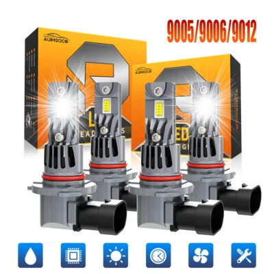 For Lincoln Mark VIII Sedan 2-Door 4.6L 1993-1996 LED Headlights Bulbs High Low - Image 1 of 4