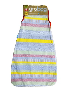 Baby Grobag 0-6 Months 1 tog Cotton Bright Ditsy Stripe Colours Thermometer - Picture 1 of 3