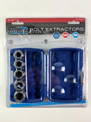 Power Torque Bolt Extractors - 5-Pieces #PTT0021 - with hard case - used - Image 1 of 4