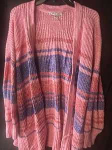Peace Love World Knit Open Front Striped Cardigan Size 3XL - Picture 1 of 8