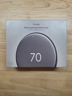 Google Nest Learning Thermostat 4th gen w/Sensor Polished Silver *VerySmalScufs* - Image 1 of 4