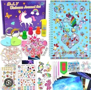 DIY Unicorn Journal Stationary Set Journal, Stickers, Stamps, Pens, More Ages 6+ - Picture 1 of 4