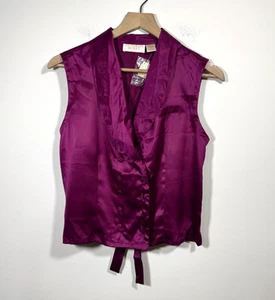Camisa Top De Colección Victoria's Secret Etiqueta Dorada Doble Pecho Seda Sin Mangas NUEVA - Imagen 1 de 5