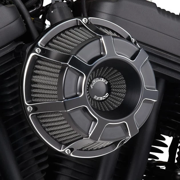 Kit de purificador de aire invertido biselado Arlen Ness negro #18-933 Harley Davidson Foto 1 de 1