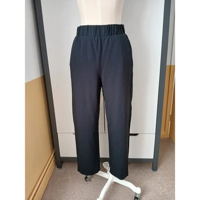 Cos Black Wool Trousers UK 8 (eur 36) Stretch Elasticated Waist - Image 1 of 4