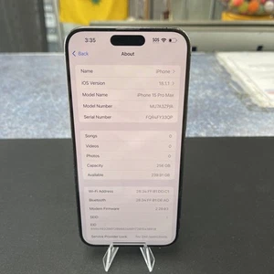 Apple Iphone 15 Pro Max 256GB Used ( Read Description) - Picture 1 of 7