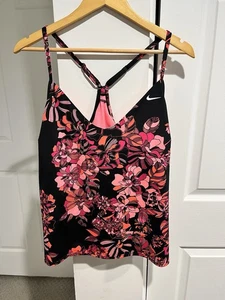 Nike women's tankini swim top Floral Size XXL Tennis Golf Graphic Whirls Pad Bra - Picture 1 of 8