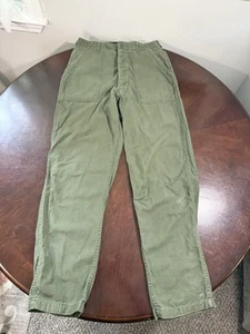 Vintage 1973 Army Trousers Sateen OG-107 Type 1 Hose Size 32 x 33 Vietnam War - Bild 1 von 18