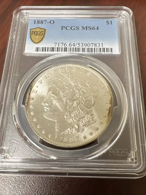 1887-O Morgan Silver Dollar – PCGS MS64 – Bright Lustrous New Orleans Mint L-671 - Image 1 of 3
