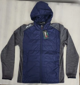 Chaqueta con Capucha RLX Ralph Lauren Golf Híbrida Cremallera Completa Gris/Azul Marino Para Hombre Talla Grande - Imagen 1 de 11