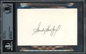 Sandy Koufax Signed 3x5 Index Card Dodgers Vintage Sig Beckett #17607342 - Picture 1 of 2