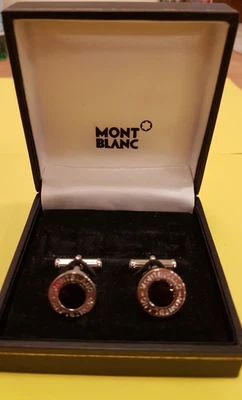 Gemelos Montblanc #M30425 Meisterstück Collection acero inoxidable y ónix Foto 1 de 4