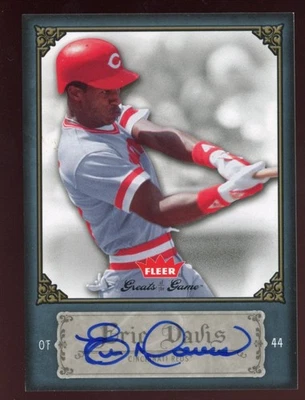 Eric Davis 2006 Fleer Greats of the Game Auto #33 Cincinnati Reds Foto 1 de 2