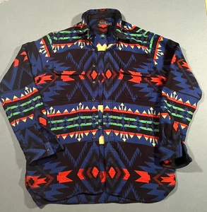 Polo Ralph Lauren Sportsman Patchwork Western Indian Southwestern Aztec Shirt - Picture 1 of 15