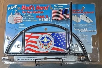 NEW! Mail's Here™ Flag Mail Box Delivery Alert System - Boy Scouts Logo Edition - Image 1 of 4
