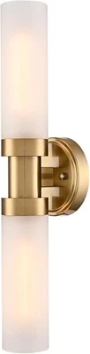 Modern Gold Wall Sconces Frosted Glass Bathroom Wall Light Fixtures E26 T10 Bulb - Imagem 1 de 4