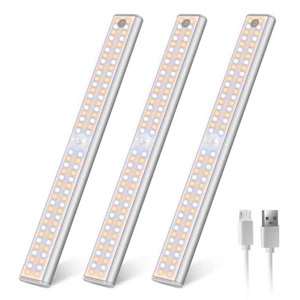 Wireless Motion Sensor Light Indoor, 80 LED Dimmable Closet Lights Rechargeab... - Picture 1 of 7