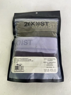 2xist Essential Cotton 3 Pack Y-Back Thong Thongs Multicolor Mens Size M - Image 1 of 4