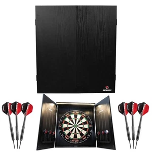 Ruthless | Home Darts Centre With USB LED Light  | Dart Board, Cabinet & 6 Darts - Picture 1 of 45