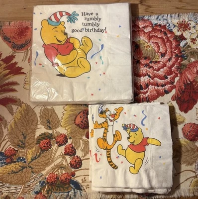 New Vintage Retro Winnie The Pooh Birthday Napkins Have A Rumbly Tumbly Birthday - Image 1 of 4