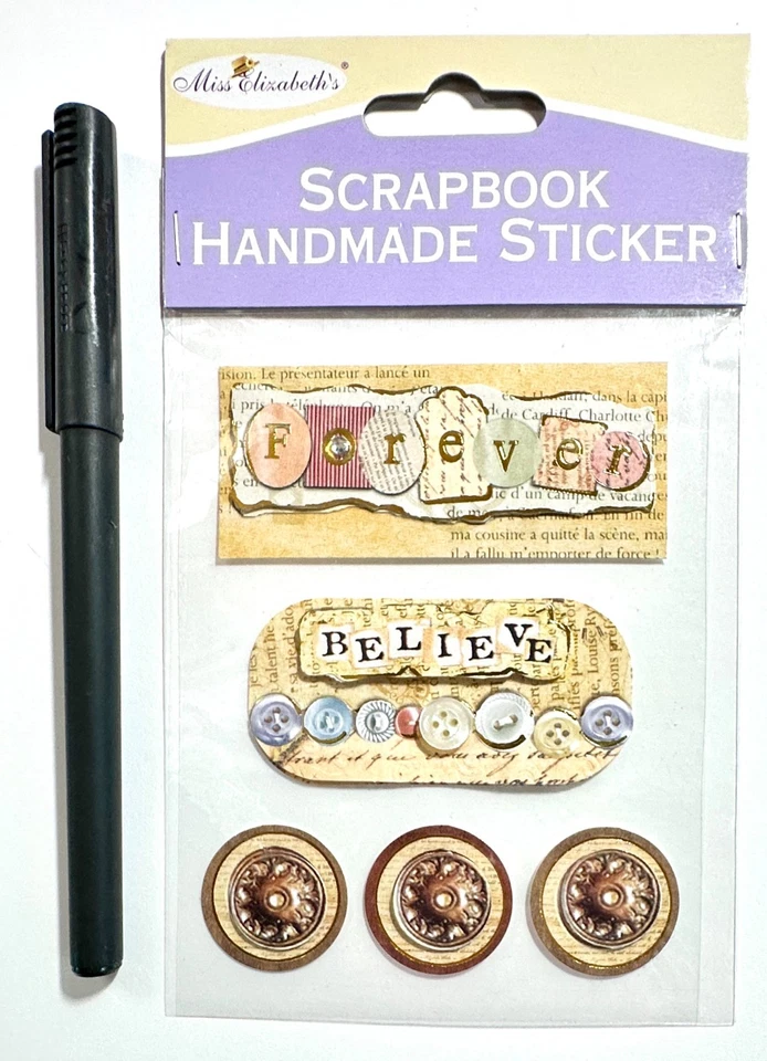 Pegatinas hechas a mano Believe Forever álbumes de recortes fabricación de tarjetas Miss Elizabeth's Foto 1 de 1