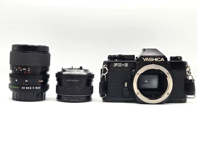 [EXC/Tested] YASHICA FX-3 Film Camera + 2Lenses(DSB 50mm/ML 35-70mm) From Japan - Image 1 of 4