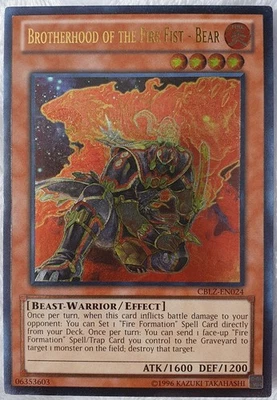 Yugioh 1xBrotherhood of The Fire Fist-Bear CBLZ-EN024 Ultimate Rare Unlimited NM - Image 1 of 4
