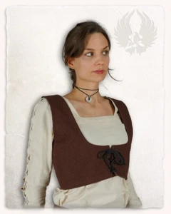 Mytholon Annabelle Mieder Baumwolle Braun XL Larp Mittelalter #18342 - Bild 1 von 4