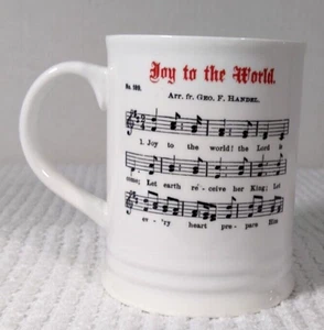 JOY TO THE WORLD Christmas Coffee Mug Fringe Studio Handel white black red flaw - Picture 1 of 8