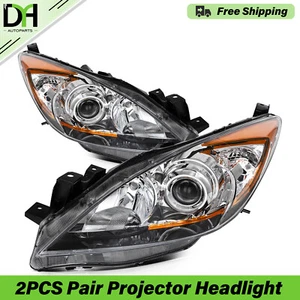 PAIR/2PCS Chrome Headlamps Headlights Assembly For Mazda 3 & 3 Sport 2010-2013 - Picture 1 of 24