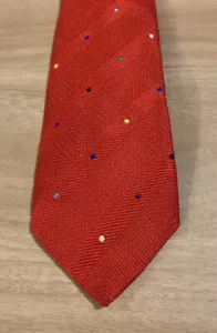 Charles Tyrwhitt Neck Tie. Red Multicolour Spots Slim Woven. Brand New. 2.8in W - Picture 1 of 4